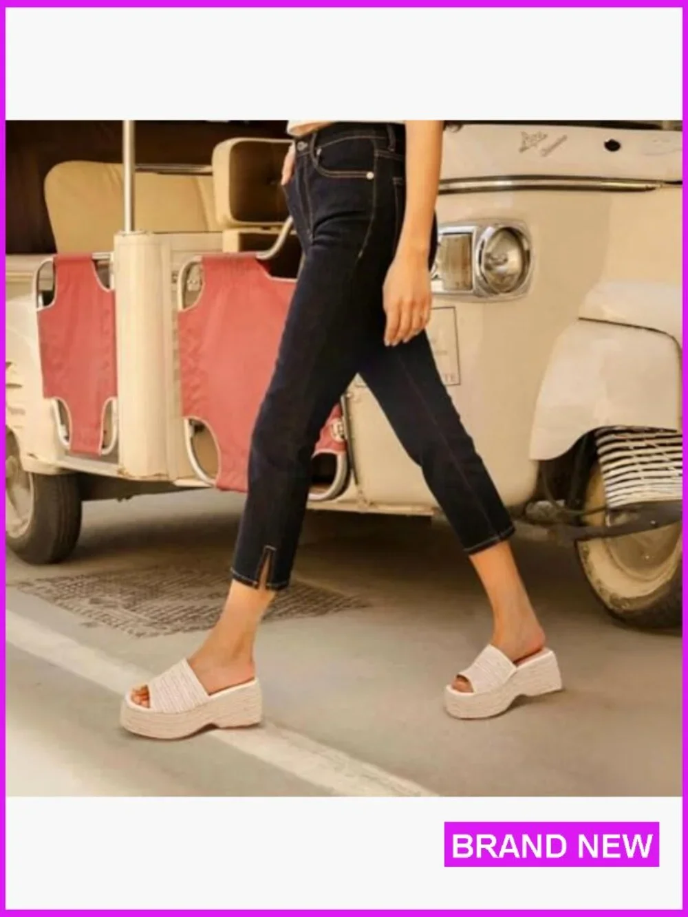 Platform Slip On Espadrille Sandals Woven Jute Bohemian Summer Wedding